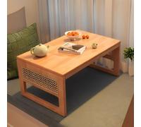 NHDVDVAV Foldable Tatami Tea Table,Wood Coffee Table for Sitting On The Floor,Accent Japanese Window Low Table for Living Room Home Office,A,80cm