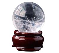 NHDVDVAV Hand-Polished Clear Quartz Crystal Ball,Natural White Crystal Sphere for Home and Office Decor, Meditation Balls for Feng Shui, Healing Stone Gift,8cm