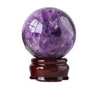 NHDVDVAV Hand-Polished Dream Amethyst Crystal Sphere,Natural Purple Crystal Ball with Stand, Decorative Balls for Reiki, Chakra, Feng Shui, Meditation, Witchcraft Supplies,80mm