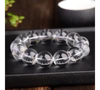 NHDVDVAV Handmade Gemstone Stretch Elastic Bracelet,Clear Quartz Bracelet for Meditation & Yoga,Natural Crystal Round Beaded Bracelets for Women and Men,8mm