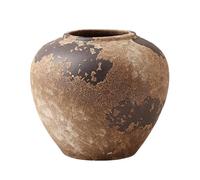 NHDVDVAV Handmade Rustic Vase,Wabi Sabi Pottery Ceramic Vase for Home Decor,Brown Farmhouse Pottery for Home Decor, Living Room, Shelf Decor, Enterway, Wedding,Small