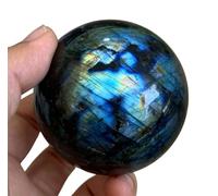 NHDVDVAV Labradorite Ball,Hand Carved Natural Moonstone Crystal Ball,Polished Blues Crystal Sphere,Feng Shui Divination Sphere,Natural Rock Sphere Home Office Decor,3.5"(9cm)