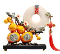 NHDVDVAV Lucky Buckle Peace Gourd Statue,Decorative Feng Shui Gourd Figurine,Chinese Art Ornament Sculpture for Living Room Table Centerpiece Home Decor,A