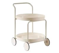 NHDVDVAV Movable Side Table,2 Tier Round Utility Cart,Small Storage Rack End Table with Wheels,Rolling Nightstand for Small Spaces, Narrow Corner, Living Room,A