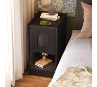 NHDVDVAV Narrow Night Stand with Drawer, Modern Slim Bedside Table with Open Shelf,Wooden Small Side Accent Table for Bedroom, Living Room,B