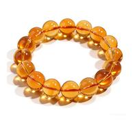 NHDVDVAV Natural Stone Citrine Crystal Bracelet, Stretch Crystal Beaded Bracelets,Handmade Gemstone Healing Jewelry Gift for Women Men,Good Luck Bracelet,8~8.9mm