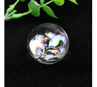 NHDVDVAV Rare Clear Quartz Crystal Ball with Rainbow Color Natural Healing Gemstone Sphere Decorative Balls Home Fengshui Wedding Table Decor 3.3~3.5cm