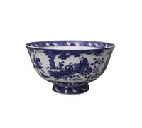 NHEISSCF Retro Ceramic Bowls, Ceramic Bowl, 16cm 6.3in Qianlong Blue White Classical Chinese Style Home Decoration Ornaments