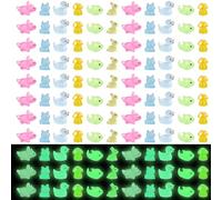 Nhemeylp 120 PCS Mini Resin Animals Luminous Mini Animals Miniature Figures Glow in the Dark for DIY Garden Landscape Dollhouse Party Potted Decor Micro Landscape Aquariums Party Decoration