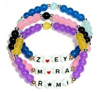 Nhemeylp 3PCS Kpop Merch Bracelets for Women Men Inspired Friendship Bracelet for Kpop Lovers Stackable Beaded Bracelets Kpop Gifts for Cosplay Outfit Jewelry Birthday Christmas (Rumi Mira Zoey)