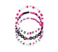 Nhemeylp 3PCS Kpop Merch Bracelets for Women Men Inspired Friendship Bracelet for Kpop Lovers Stackable Beaded Bracelets Kpop Gifts for Cosplay Outfit Jewelry Birthday Christmas (Saja Boys)