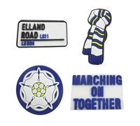 Nhemeylp 4PCS Shoe Charms, Cartoon Football Shoe Decoration Charms for Men Women, Boys & Girls Sandal Accessories, Football Gift Party Souvenirs Hobbyist Collection (Leeds United)