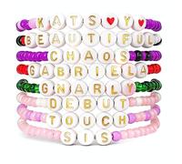 Nhemeylp 8PCS Kpop Bracelet for Girls, Beaded Bracelets with Letters for K pop Fans Friendship Bracelets for Women, Kpop Gifts for Music Lovers (Daniela, Lara, Manon, Megan, Sophia, Yoonchae)