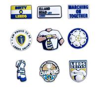 Nhemeylp 9PCS Shoe Charms, Cartoon Football Shoe Decoration Charms for Men Women, Boys & Girls Sandal Accessories, Football Gift Party Souvenirs Hobbyist Collection (Leeds United)