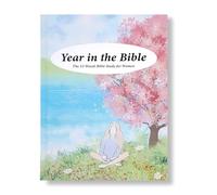 Nhemeylp A Beautiful Year in the Bible for Women 52 Week Biblia Study For Women Christian Growth Enlightenment Bible's Study Accessories Religious Manual Notebook for Adults, Cherry Blossoms