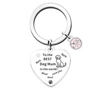 Nhemeylp Best Labrador Gifts for Women Men To the BEST Dog the World Dog Mum Keyring Stainless Steel Heart Shaped Keychain Funny Gift for Birthday Christmas