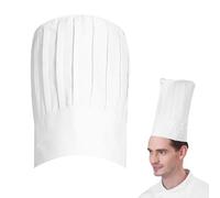 Nhemeylp Chef Hat, Unisex Cotton Chefs Hat, Tall Elastic Chef Hats for Home Kitchen Hotel Restaurant Cooking, Funny Chef Presents for Cooking Enthusiast White