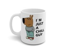 Nhemeylp Coffee Mug Interesting I'm JUST A CHILL Guy Viral Meme Ceramic Coffee Cup Personalized Mug Comfortable to Hold Delicate Smooth Daily Use Office Cup Fun Gifts for Women and Men, 350ML