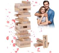 Nhemeylp Couples Games, 48pcs Couple Game Blocks, Super Naughty Block Tower Game, Wooden Stacking Blocks Games for Adults Truth or Dare Challenges, Funny Couple Game for Valentine