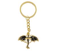 Nhemeylp Dragon Keyring, Black Gold Keychains Forth Wing Merch Novelty Fantasy Book Lover Gifts for Men, Women, Friends, Fans, Teen (Colour 2)