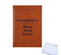 Nhemeylp I Want to Hear Your Story: A Guided Journal To Share Life & His Love, Journal Book, Black Gold Foil Lettering, Leather Wrapped Hardback, Portable Journal Book School Supplies (Grandfather)