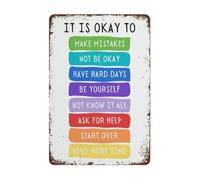 Nhemeylp Inspirational Quotes Wall Art Vintage Tin Metal Motivational Posters Colourful Motivational Wall Art Home Decor Poster for Home Bar Office Bedroom 20x30 cm Unframed