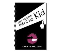 Nhemeylp Just Between You And Me Kid Journal Notebook, A Back & Forth Journal Between Grown-Up & Kid, Funny Communication Paperback for Parents and Kids (Black and White)