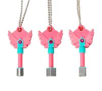 Nhemeylp Korean Traditional Game - Korean Folk Game Necklace, SG3 Keychain Pendant Model Toys, Squid Props Sword 3PCS Pink PLA Necklace Toys, Play Set for Family Parties Gifts, 3.15 x 1.4in