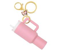 Nhemeylp Mini Cup Butterfly Charm Keychain for Stanley Cup Accessories, Pink