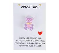 Nhemeylp Pocket Bear Hug, Mini Animal Bear Pocket Hug Gift for Friends Lovers with Card, Positive Gifts for Women Men, Emotional Support Gift for Birthday, Wedding Valentines
