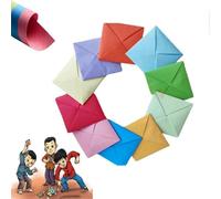 Nhemeylp Quick Squid Game Ddakji Game Set Ddakji Paper Flip Toy Hard Cardboard Hiting Paper Double Card Premium Version Traditional Korean Play Suitable for Family Gatherings (10 Colours)