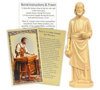 Nhemeylp St Joseph Statue to Sell House Set with Instruction Card and House Prayer Home Decor Garden Decor Statues Collectible Figurines Resin St Joseph Statue Beige 3.15Inches