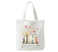 Nhemeylp Tote Bag, Book Lover Gifts, Book Gifts, Reusable Double-sided Printing Canvas Shopping Bag for Book Lover, Women, Christmas, Birthday Present (13.8×15.4 in