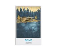 NHGEQAA Bend Oregon Vintage Travel Poster 08x12inch(20x30cm) Canvas Wall Art Print Picture