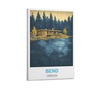 NHGEQAA Bend Oregon Vintage Travel Poster 08x12inch(20x30cm) Canvas Wall Art Print Picture