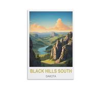 NHGEQAA Black Hills South Dakota Vintage Travel Poster 16x24inch(40x60cm) Canvas Wall Art Print Picture