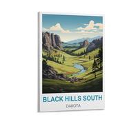 NHGEQAA Black Hills South Dakota Vintage Travel Posters 20x30inch(50x75cm) Canvas Wall Art Print Picture