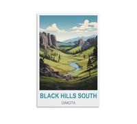 NHGEQAA Black Hills South Dakota Vintage Travel Posters 20x30inch(50x75cm) Canvas Wall Art Print Picture