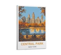 NHGEQAA Central Park New York Vintage Travel Poster 08x12inch(20x30cm) Canvas Wall Art Print Picture