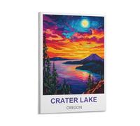 NHGEQAA Crater Lake Oregon Vintage Travel Posters 08x12inch(20x30cm) Canvas Wall Art Print Picture
