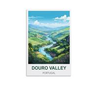 NHGEQAA Douro Valley Portugal Vintage Travel Poster 08x12inch(20x30cm) Canvas Wall Art Print Picture
