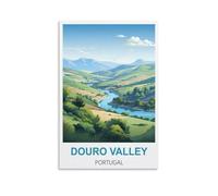NHGEQAA Douro Valley Portugal Vintage Travel Posters 16x24inch(40x60cm) Canvas Wall Art Print Picture