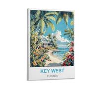 NHGEQAA Key West Florida Vintage Travel Posters 20x30inch(50x75cm) Canvas Wall Art Print Picture