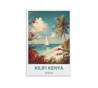 NHGEQAA Kilifi Kenya Africa Vintage Travel Posters 12x18inch(30x45cm) Canvas Wall Art Print Picture