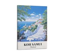 NHGEQAA Koh Samui Thailand Vintage Travel Posters 08x12inch(20x30cm) Canvas Wall Art Print Picture