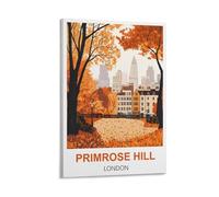 NHGEQAA Primrose Hill London Vintage Travel Poster 20x30inch(50x75cm) Canvas Wall Art Print Picture