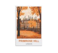 NHGEQAA Primrose Hill London Vintage Travel Posters 20x30inch(50x75cm) Canvas Wall Art Print Picture