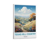 NHGEQAA Texas Hill Country Texas Vintage Travel Poster 08x12inch(20x30cm) Canvas Wall Art Print Picture