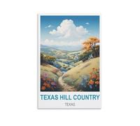 NHGEQAA Texas Hill Country Texas Vintage Travel Poster 20x30inch(50x75cm) Canvas Wall Art Print Picture