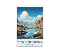NHGEQAA Wind River Range Wyoming Vintage Travel Poster 08x12inch(20x30cm) Canvas Wall Art Print Picture